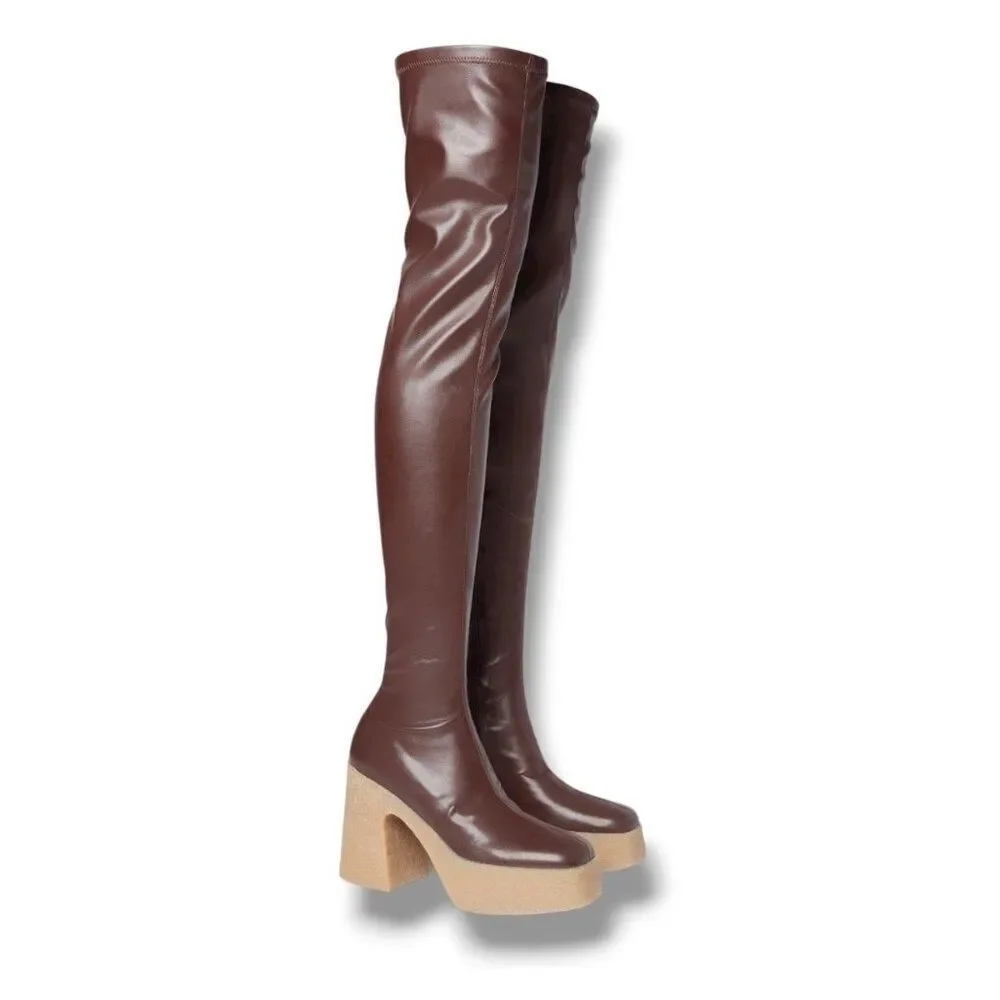 Stella McCartney Skyla Stretch Over-the-Knee Boots Size 39 EU 9 US